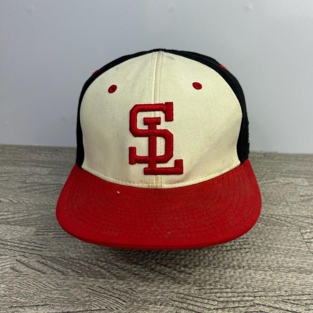 Vintage Y2K ST. Louis Hat Cap Fitted 7 1/2 Black White The Game Pro Stretch